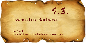 Ivancsics Barbara névjegykártya