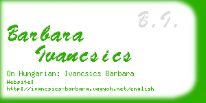 barbara ivancsics business card